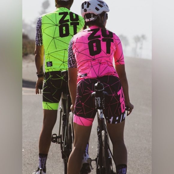 NWT Zoot LTD Cycle Aero short sleeve jersey SZ M Neon Pink/Black - Picture 2 of 6